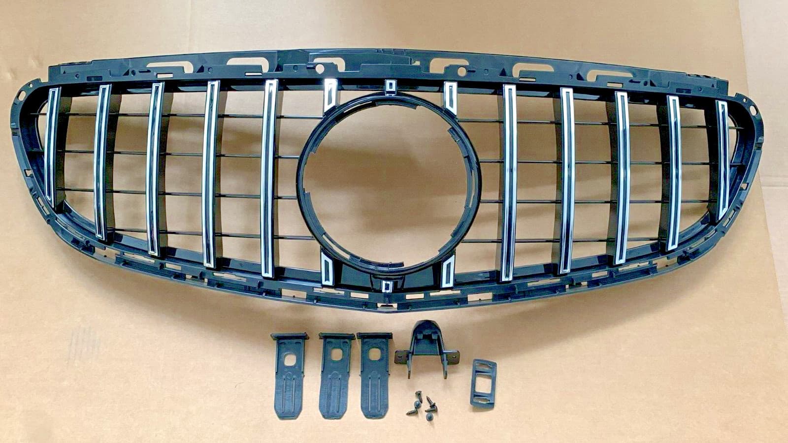 For Mercedes Benz W212 GT 13-15  New Front Grille Net Silver Mesh Grill Part