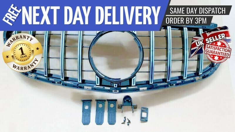 New Front Grille Net Silver Mesh Grill Part For Mercedes Benz W212 GT 13-15